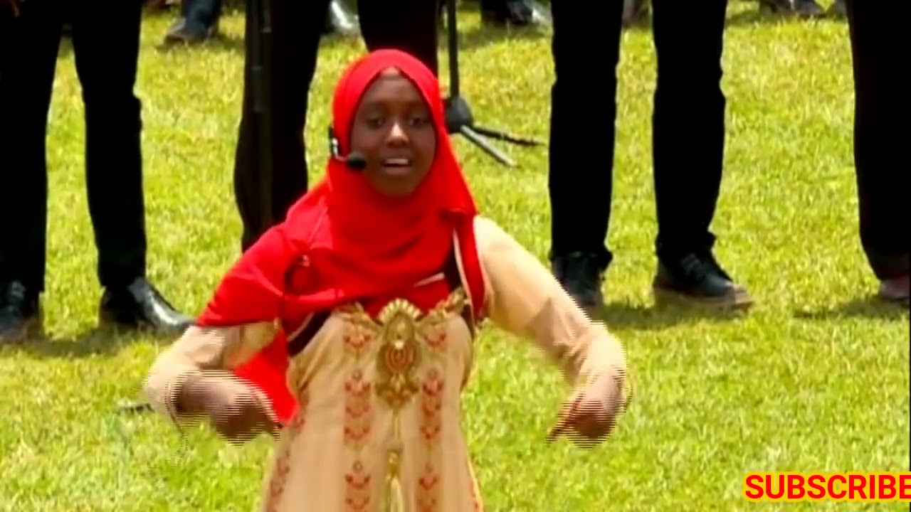 13 YEAR OLD LEYLA MOHAMMED SINGS 'WIMBO WA HISTORIA' DURING THE MASHUJAA DAY CELEBRATIONS, KAKAMEGA