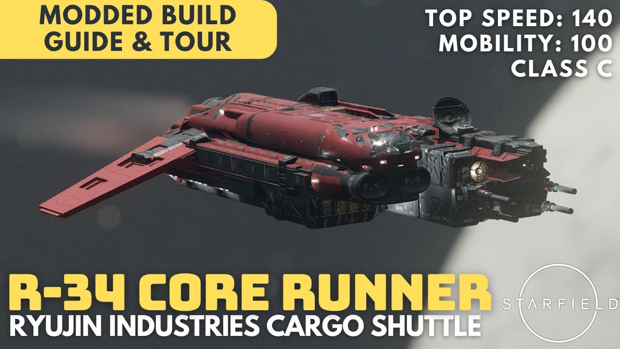R-34 Core Runner | Class C Asymmetric Ryujin Cargo Shuttle | Starfield Ship Build