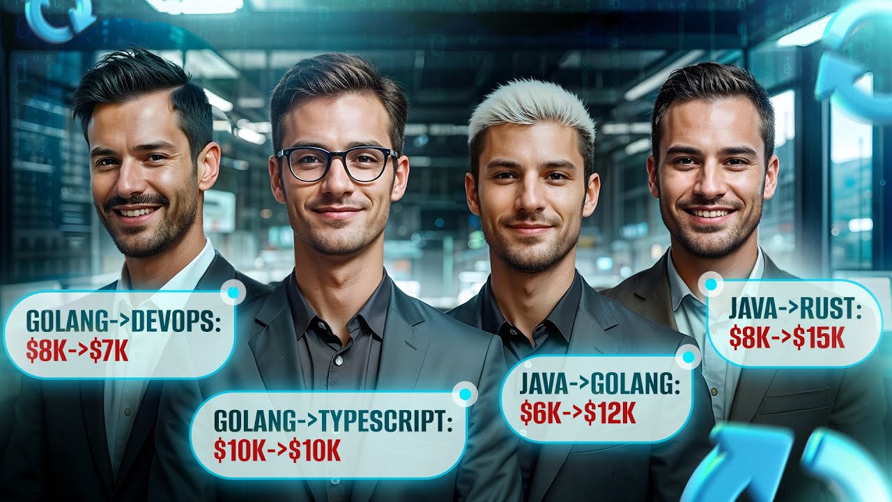 7 сеньоров-свитчеров из 5 стран с зп до $10к и выше, сменивших стэк или язык программирования