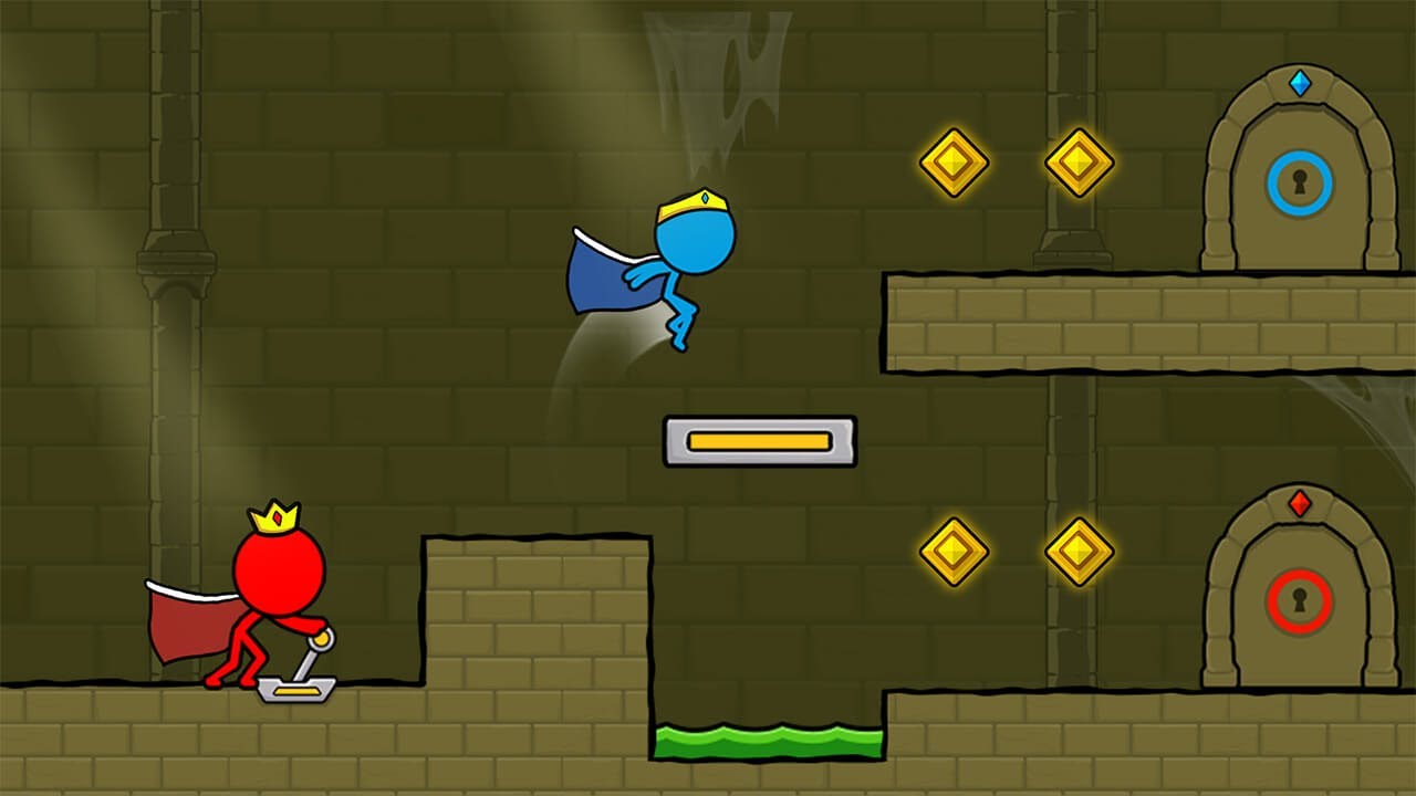Watergirl and Fireboy Stickman animation : Red and Blue Stickman - Animation Parkour Game Part 2