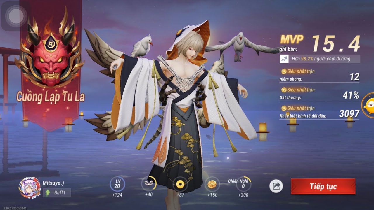 Onmyoji arena - Nyunai suzume skin thức tỉnh gameplay