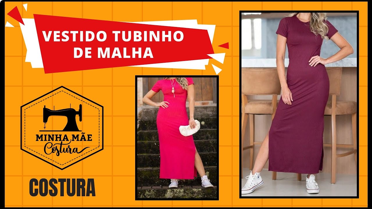 Vestido tubinho de malha - costura
