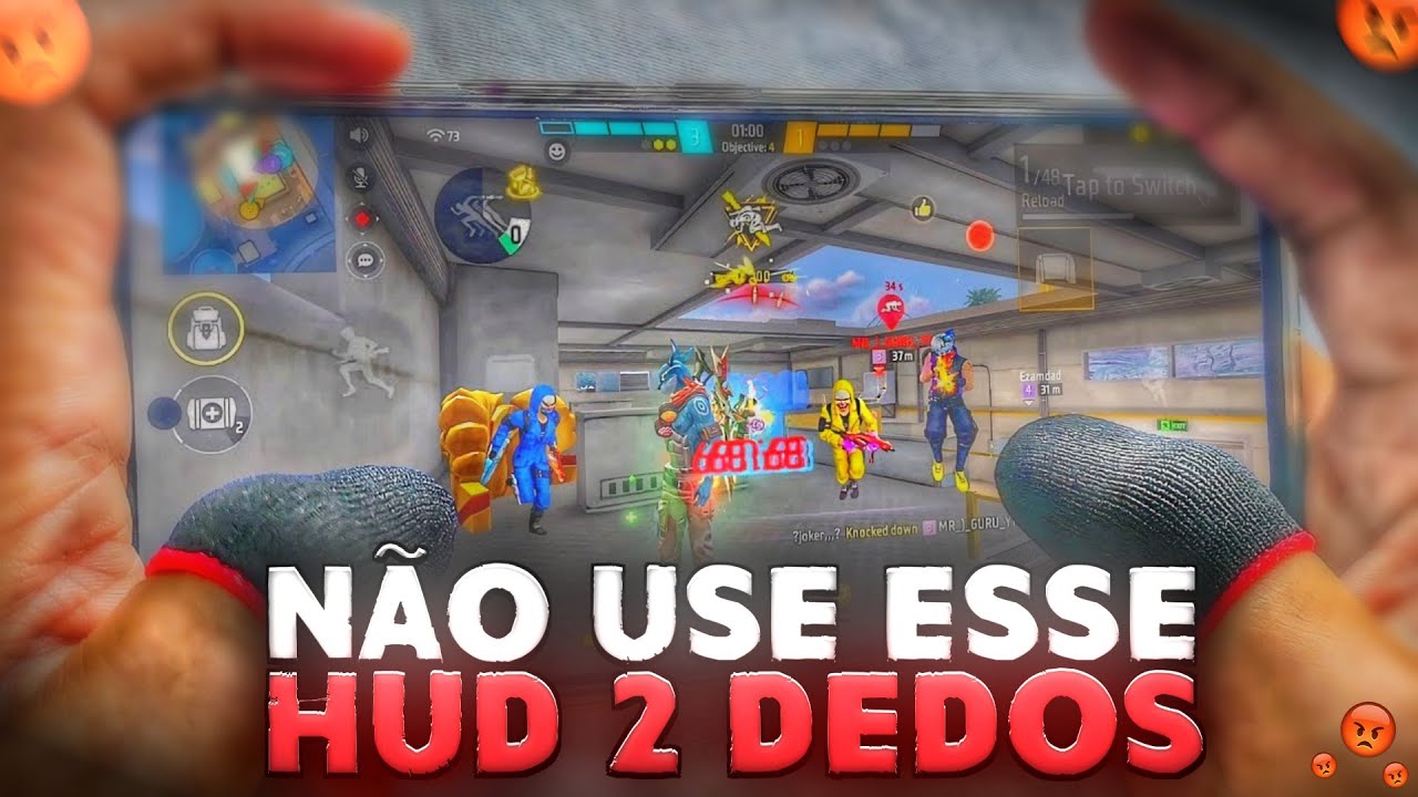 Melhor HUD de 2 Dedos para Free Fire em 2026 🔥Hud para Movimenta&ccedil;&atilde;o, subir capa, gelo agachando.