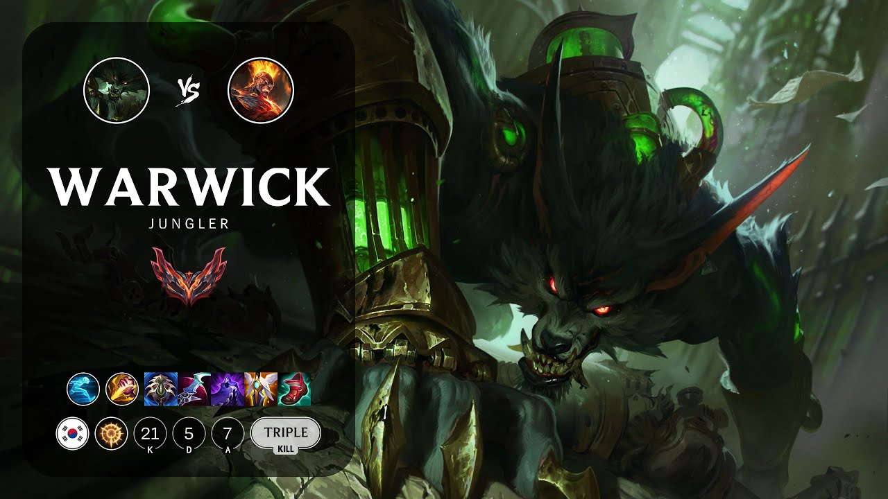 Warwick Jungle vs Brand - KR Grandmaster Patch 14.7