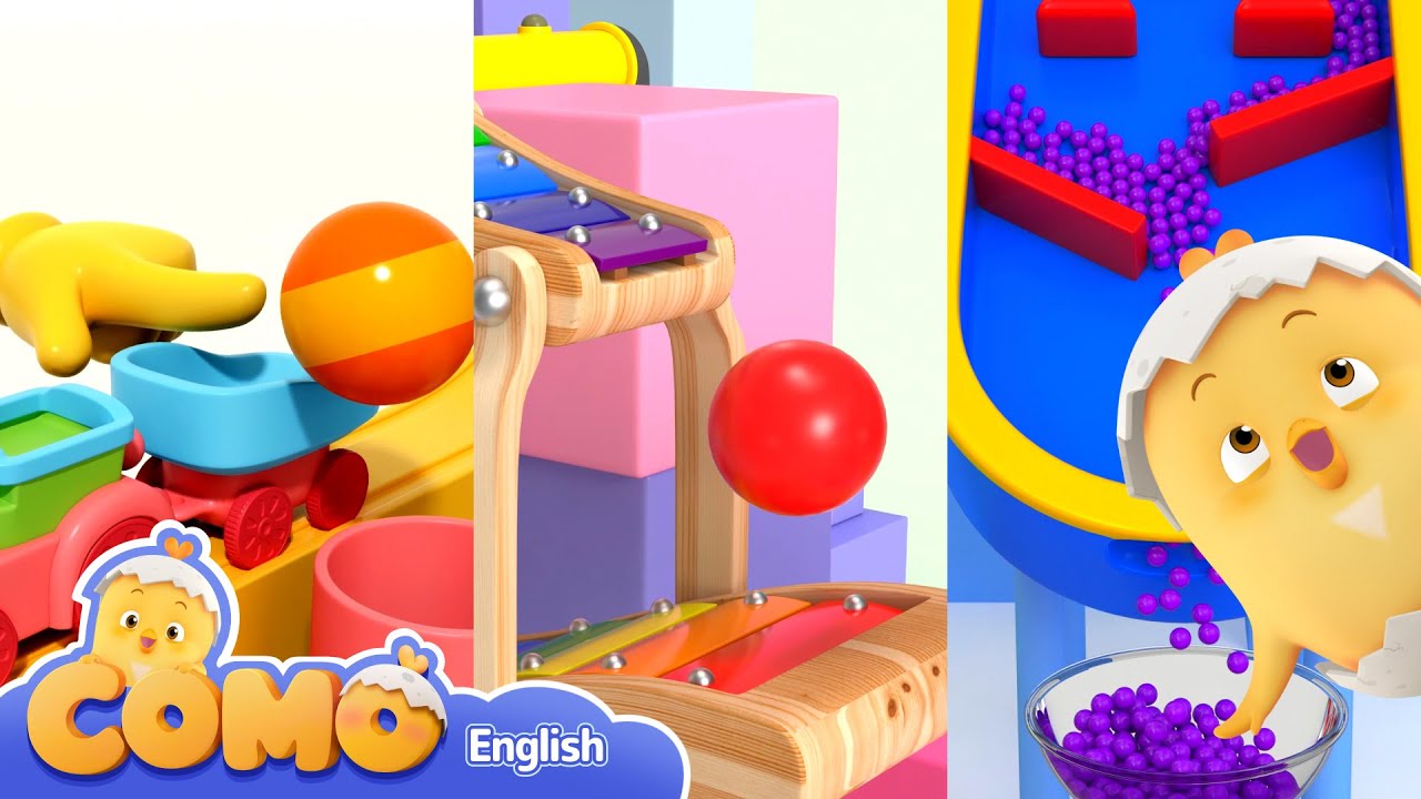 Como | Rube goldberg machine + More Episodes 26min | Learn colors and words | Cartoon video for kids