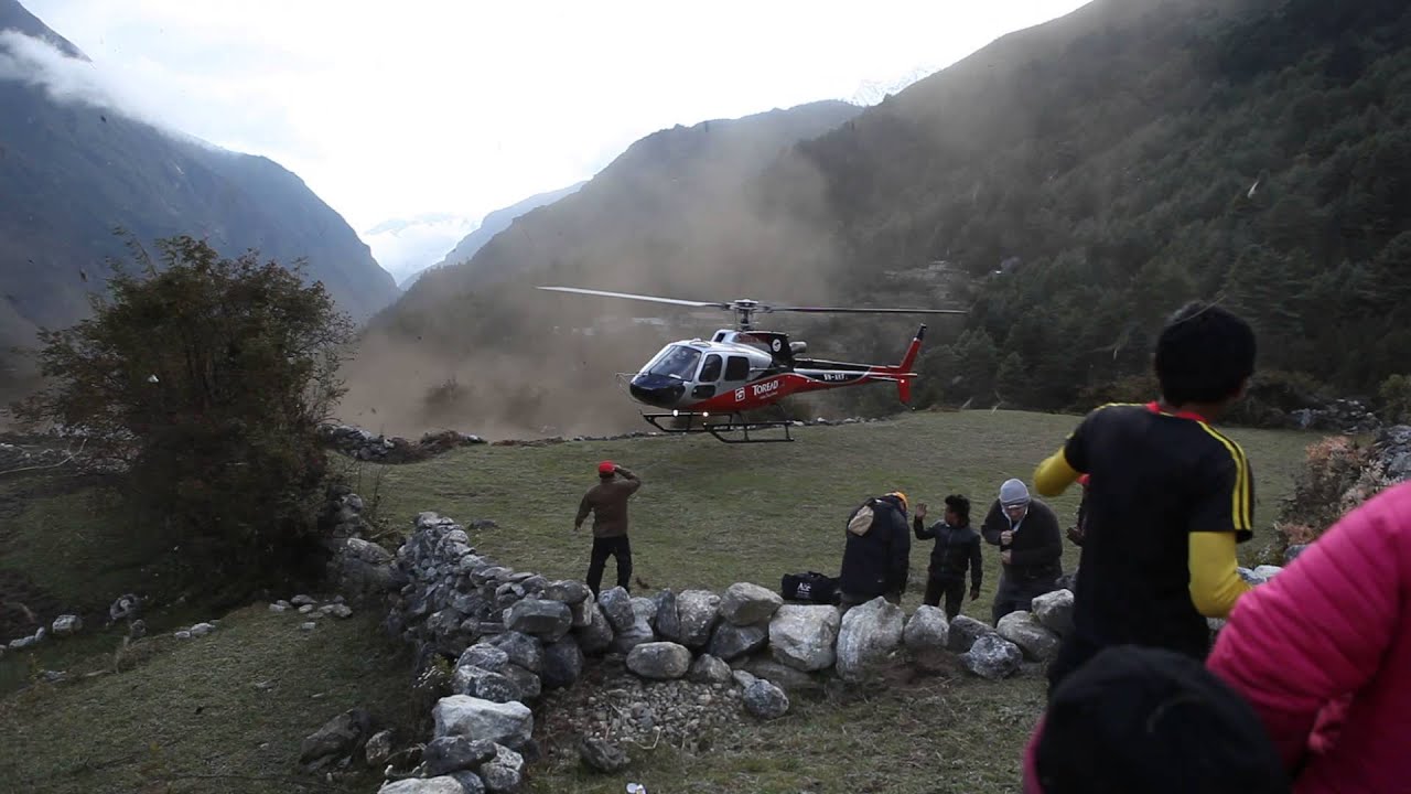 Himalayan helicopter rescue in Nepal - October 2014.