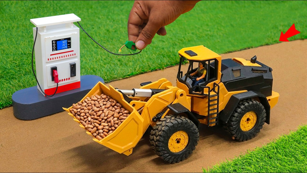 DIY Mini Tractor & JCB Making Real Concrete Bridge | Petrol pump Science Project | Mini Bulldozer |