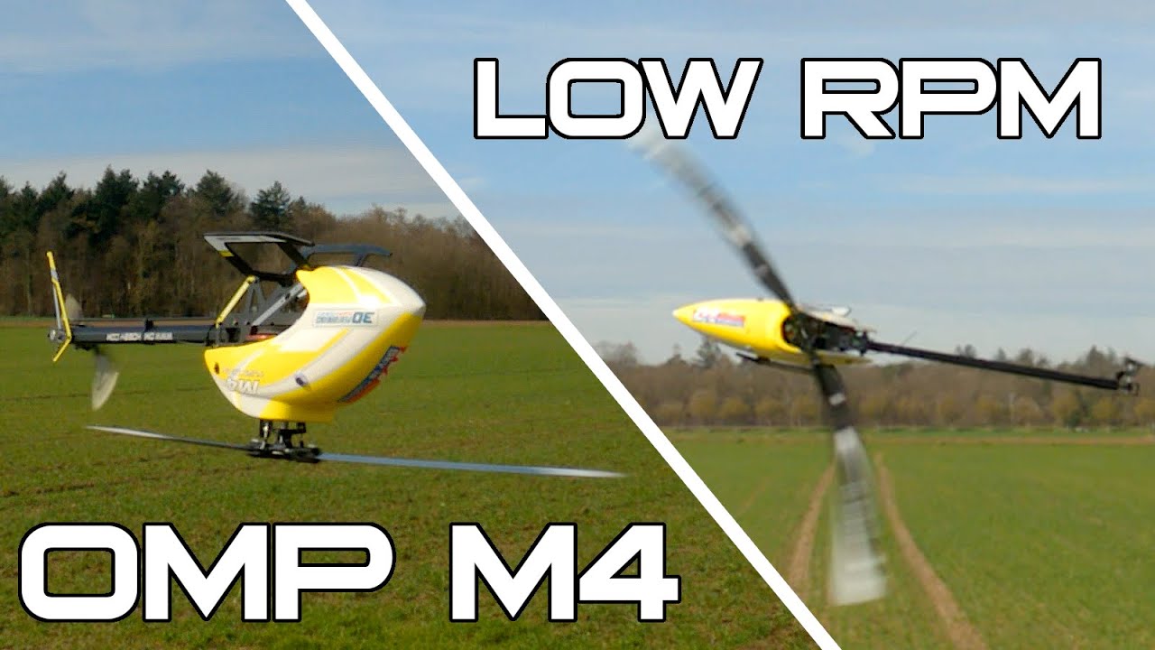 OMPHOBBY M4 Racing Yellow - 1850RPM & 1500RPM Low Headspeed