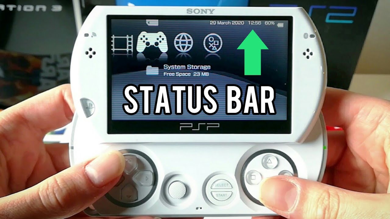 How To Add a CUSTOMIZED STATUS BAR On PSP/PSPGo (Date, Time, Battery Percentage)