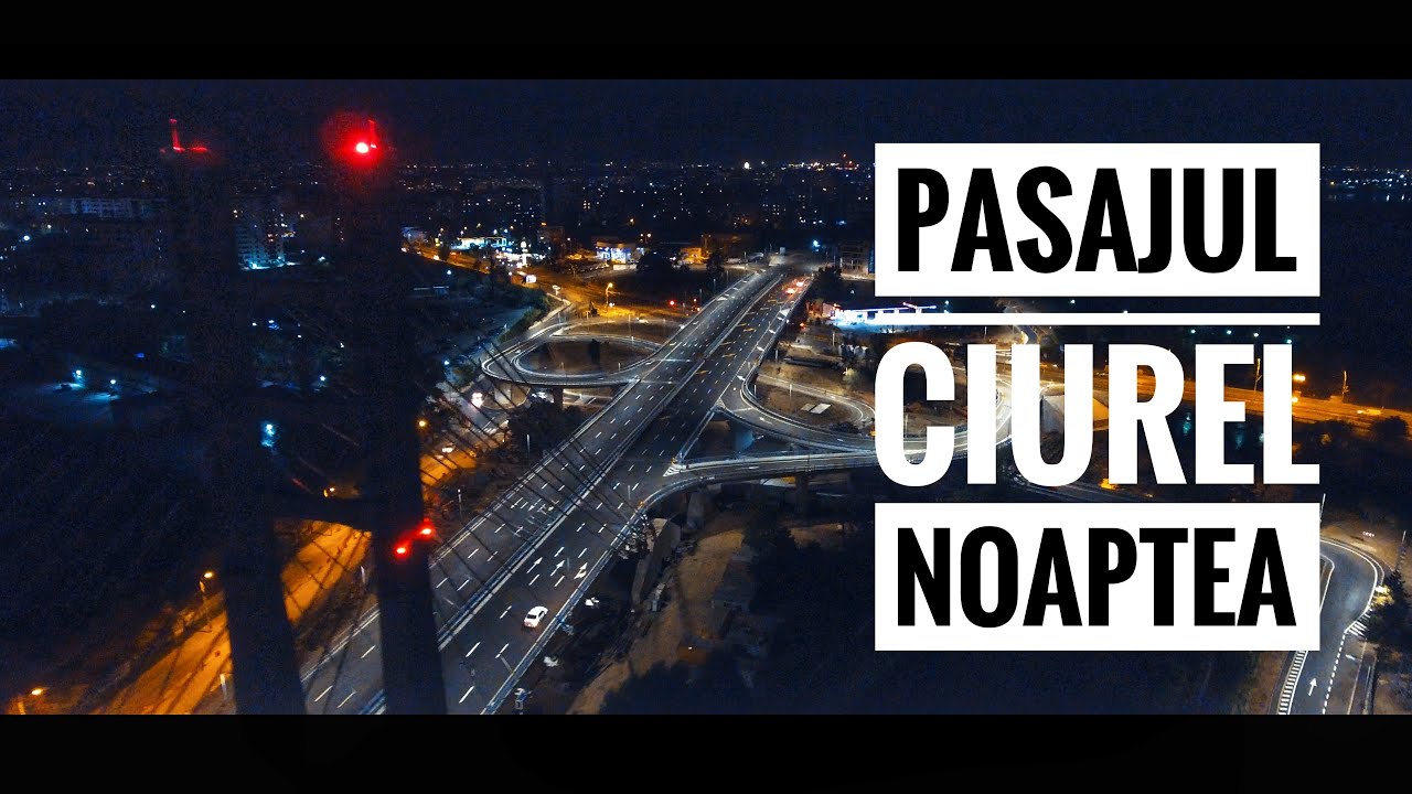 Pasaj Ciurel Bucuresti noaptea | Filmare aeriana 4K