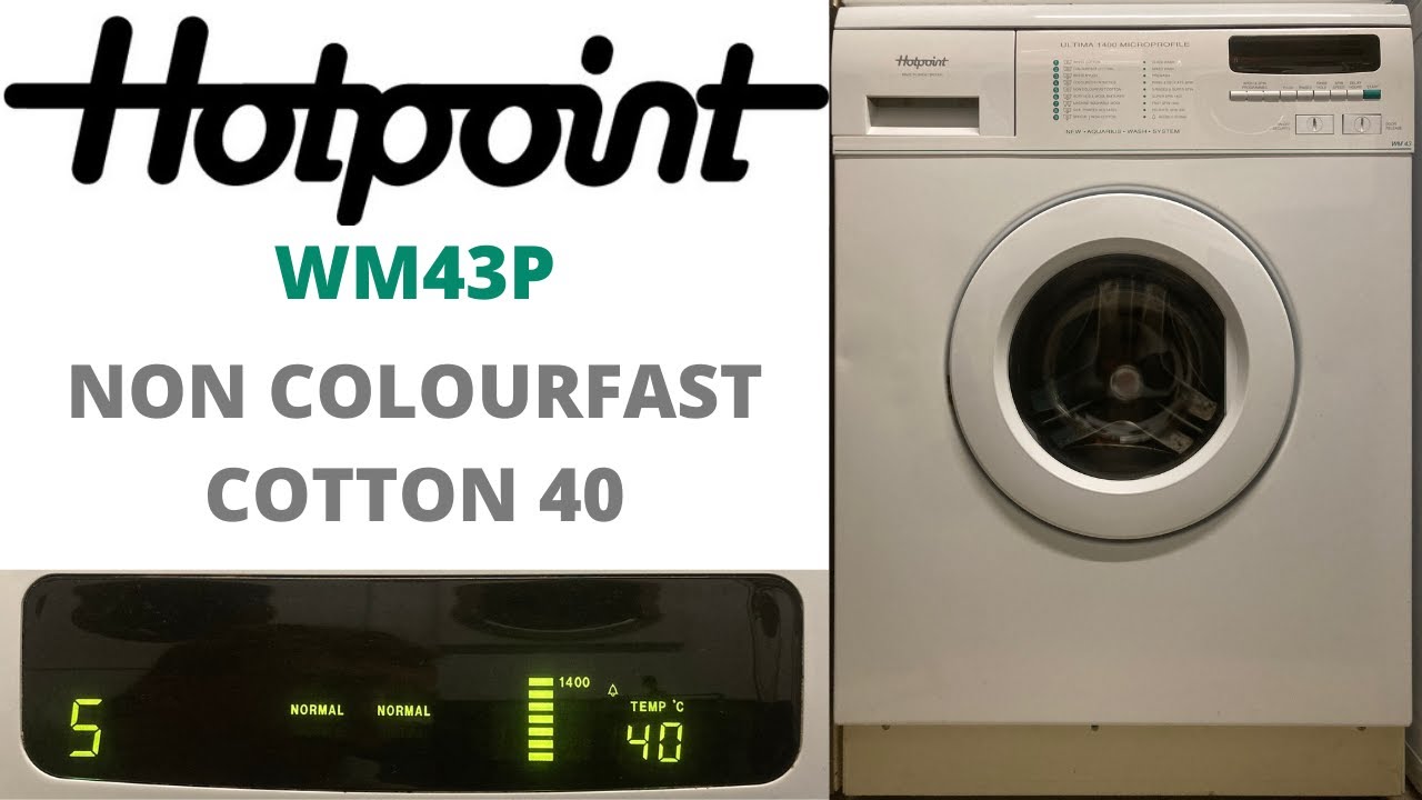 Hotpoint Ultima 1400 Microprofile WM43P Washing Machine - [5] Non Colourfast Cotton 40