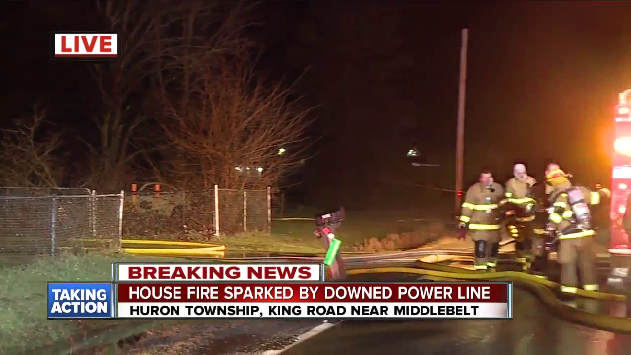 House fire in Huron Township sparked by downed wire