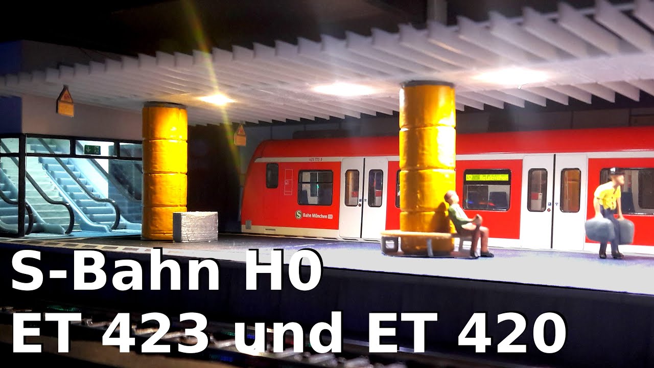 Modelleisenbahn H0 - Neuer S-Bahn Tunnelbahnhof mit ET 423 und ET 420