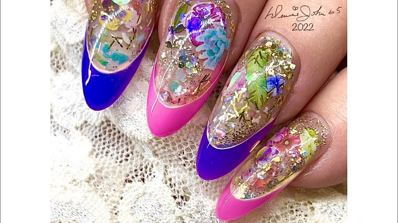 French Tip Water Decal Nails In Builder Gel & Polygel