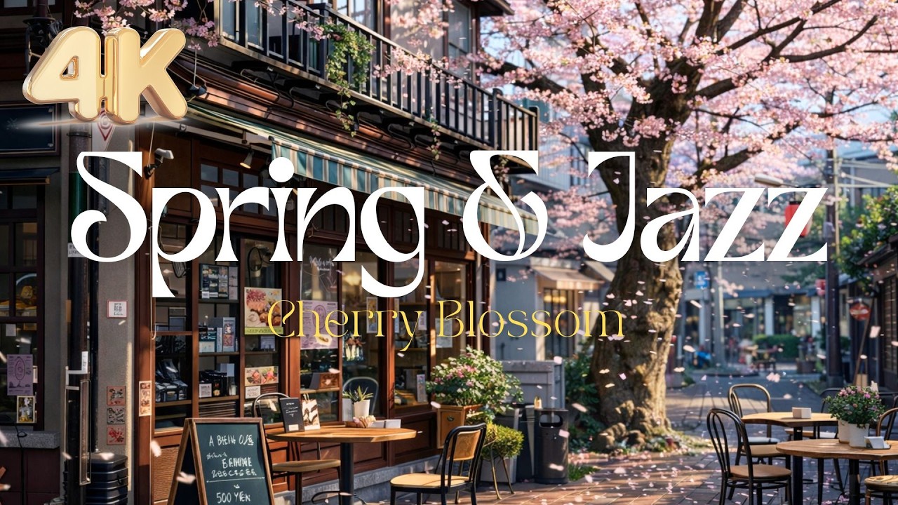 Spring Jazz Music | Relaxing Outdoor Café for Stress Relief | Gentle Jazz to Calm the Mind 4K
