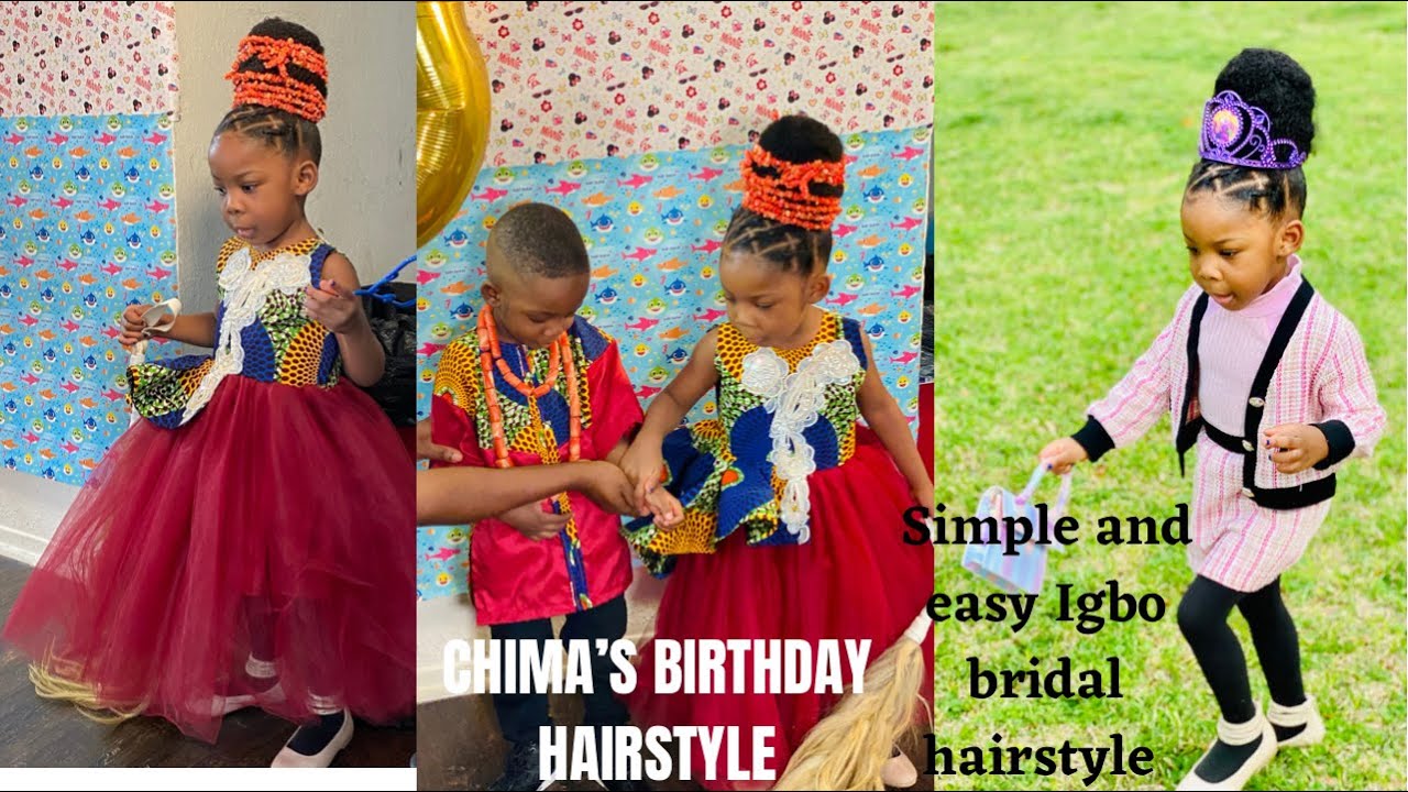 OMG, Try This Cute, Simple & Easy Updo On Your Daughter(IGBO BRIDAL HAIRSTYLE) #birthday #hairstyle