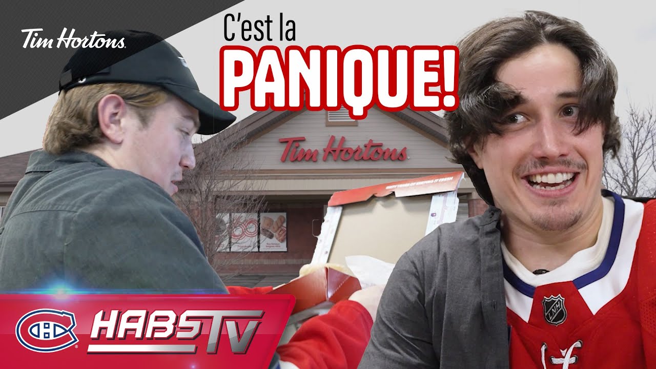Habs work as employees at a Tim Hortons drive-thru