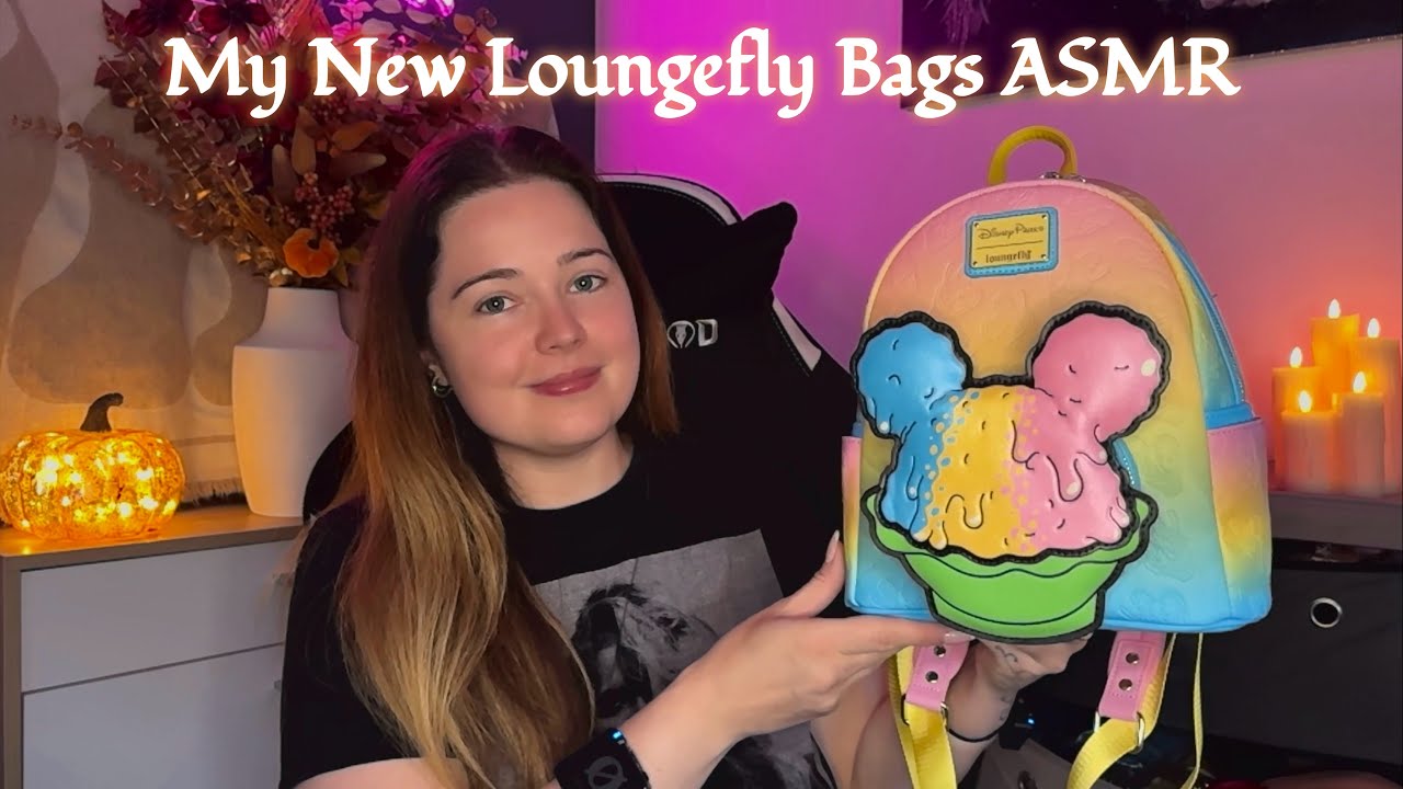 ASMR NEW Loungefly Bags Show & Tell 🩷 AMAZING Tapping, Bag, Zips & Crinkle Sounds