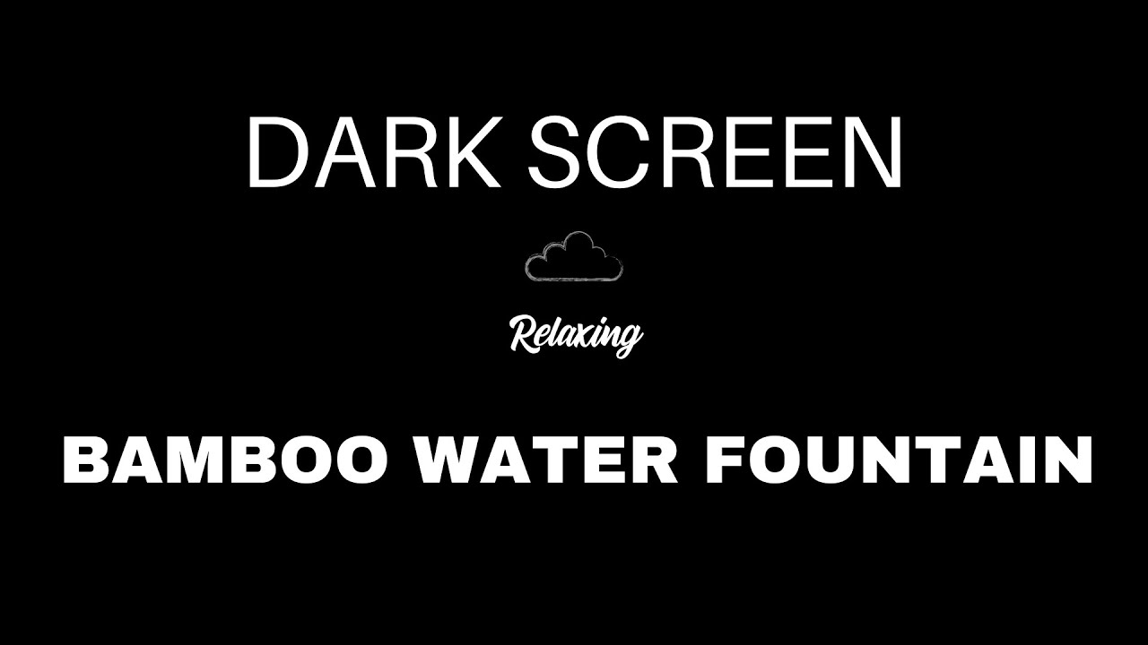 Bamboo Water Fountain Sounds for Sleeping | BLACK SCREEN | Water White Noise