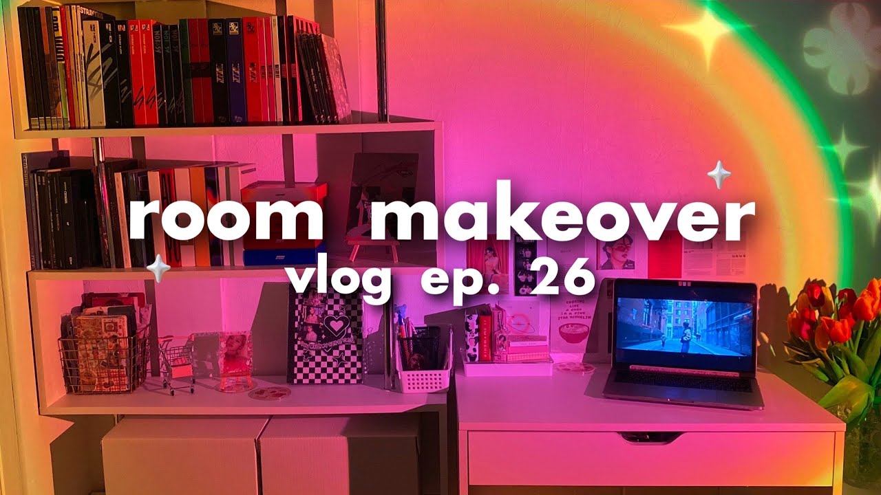vlog ep. 26 : разбираю и переделываю полку с kpop коллекцией 🧺🌷 pinterest room makeover