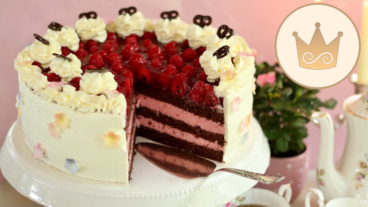 MUTTERTAGSTORTE!💝ERDBEER-SAHNETORTE MIT HIMBEEREN UND SCHOKOBISKUIT BACKEN💝REZEPT SUGARPRINCESS💝