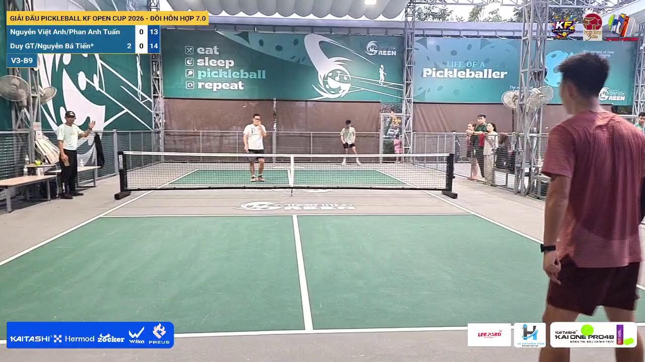 LIVE | GIẢI ĐẤU PICKLEBALL KF OPEN CUP 2026 - ĐÔI HỖN HỢP 7.0 | V3-B9