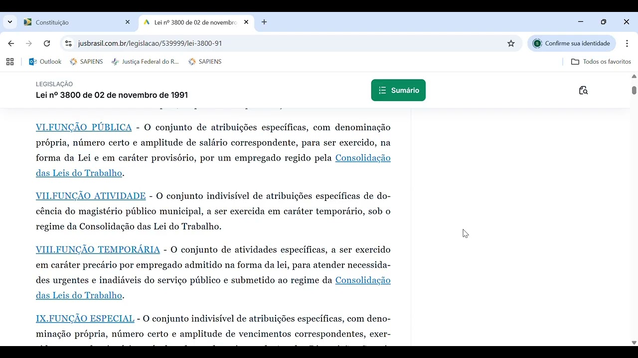 CONCURSO SOROCABA. ESTATUTO DOS SERVIDORES.LEI N. 3.800/1991. OS DOIS PRIMEIROS ARTIGOS.