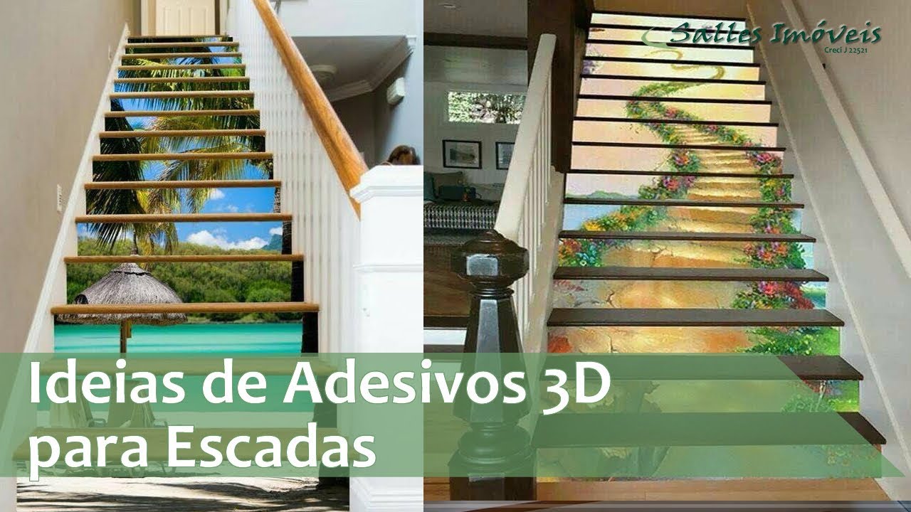 Ideias de Adesivos 3D para Escadas