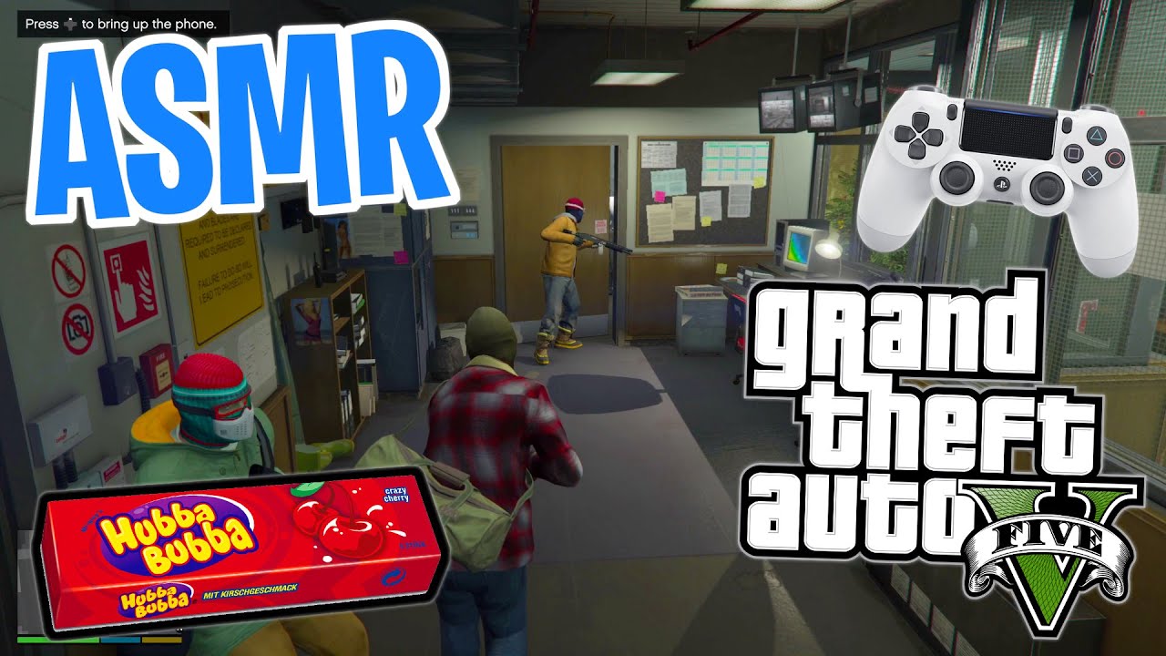 ASMR Gaming 😴 GTA 5 Story Mode Part 1! Relaxing Gum Chewing 🎮🎧 Controller Sounds + Whispering 💤