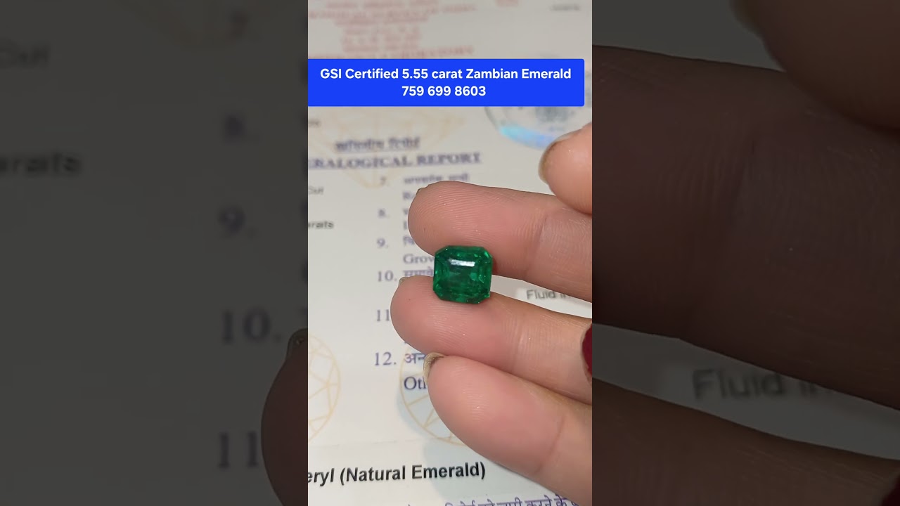 GSI Certified Zambian Emerald Panna | panna stone | panna gemstone benefits | emerald stone |  