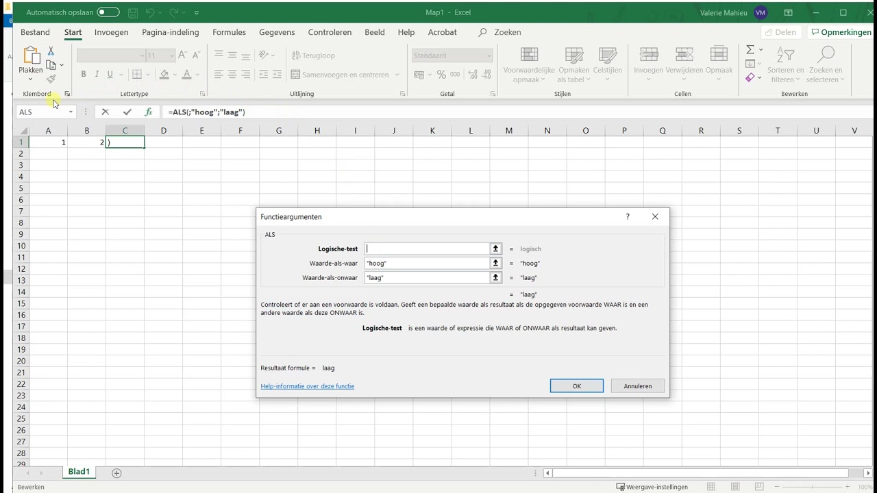 Excel: Functies nesten