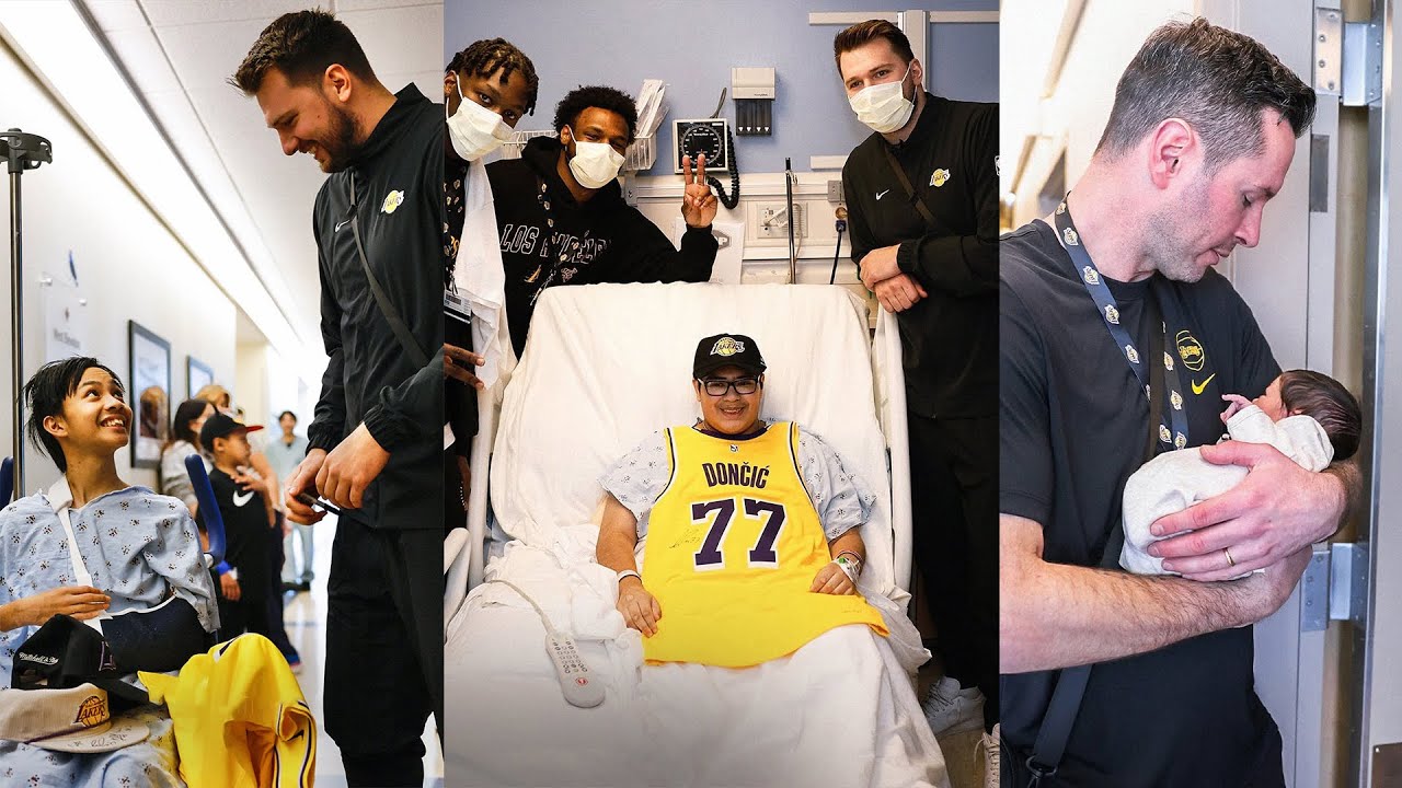 Luka Doncic, Bronny James & Lakers Surprised Patients at UCLA Health | Emotional Moments