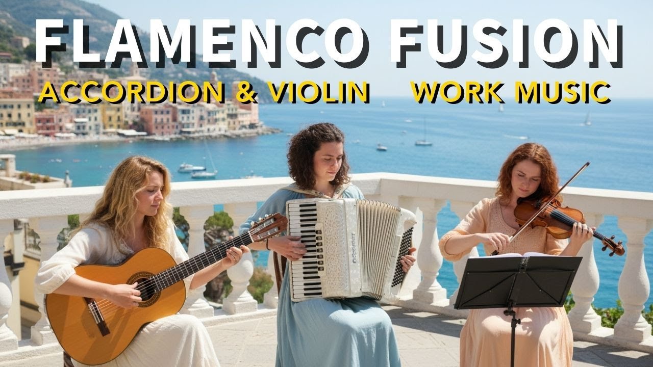 Flamenco Guitar, Accordion & Violin | Heavenly Fusion Work Music for Focus