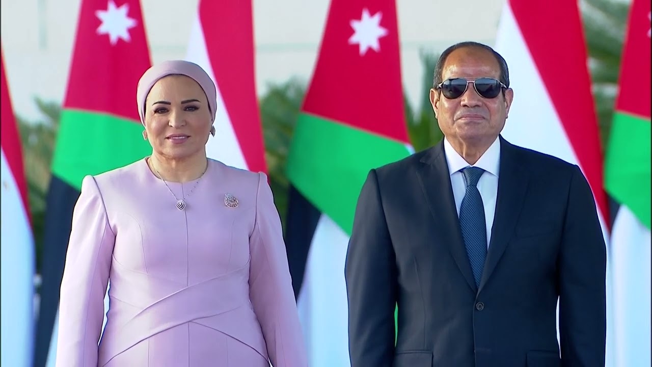 مراسم استقبال الملك عبدالله الثاني عاهل الأردن للرئيس عبدالفتاح #السيسي في عمان