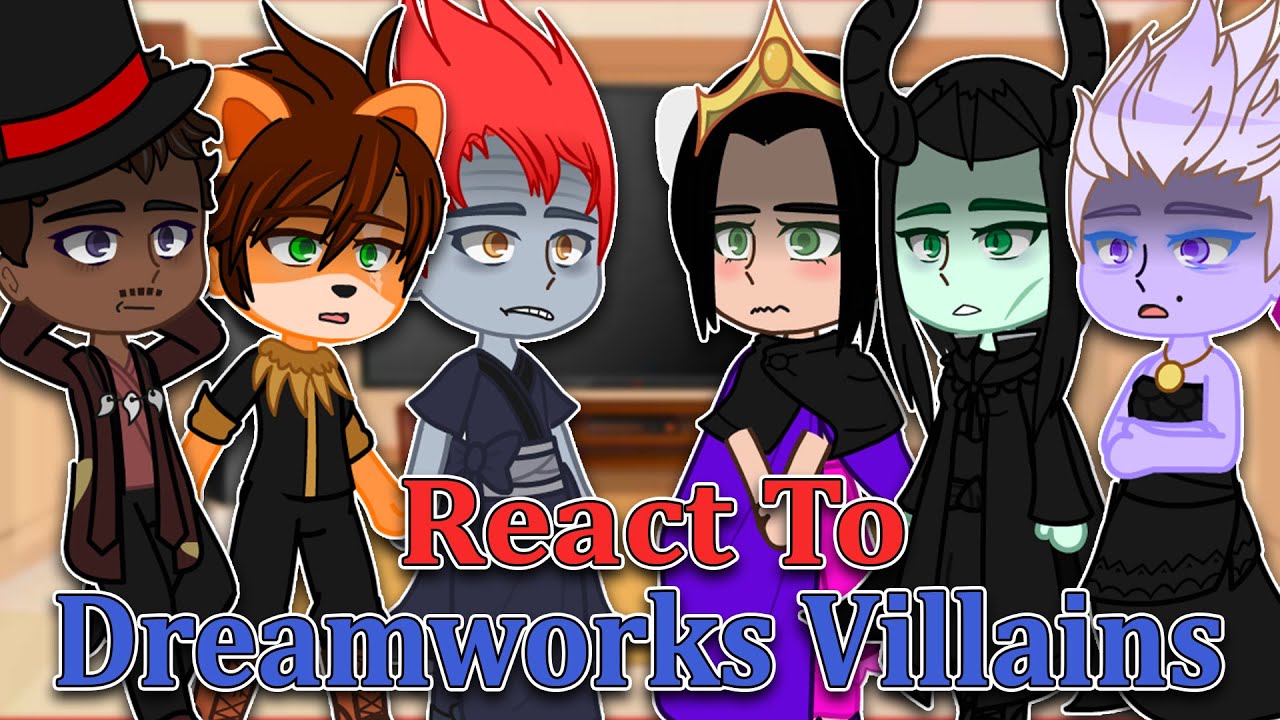 Disney Villains React to Dreamworks Villains [Part 1+2]| Gacha Club | Full Video