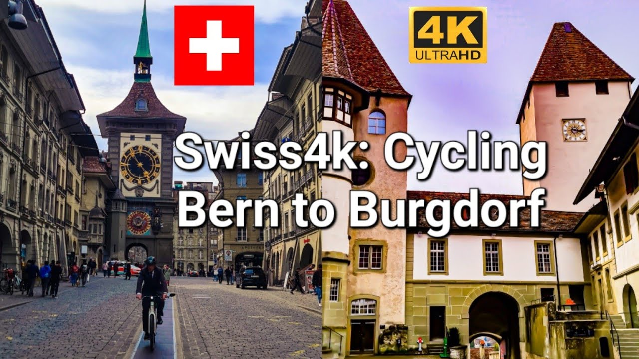 Switzerland 4K: Cycling from Bern to Burgdorf. (with relaxing music)