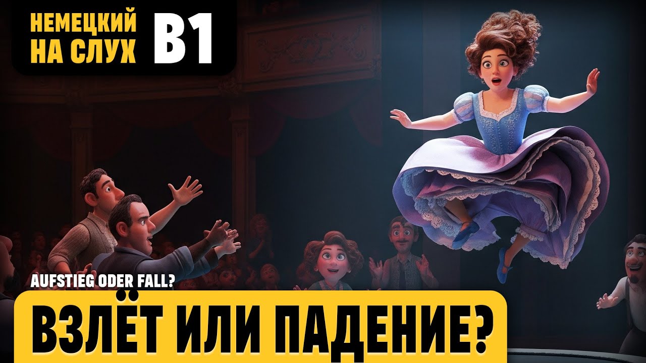 Взлёт или падение. Веселый рассказ (уровень B1). Немецкий на слух.