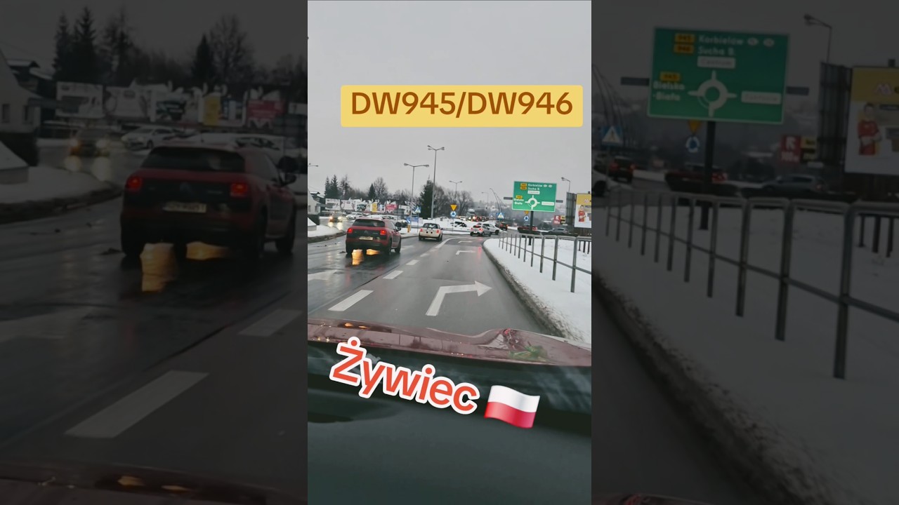 1646. Żywiec Roundabout part283 #january2026 #polska #rp #automobile #travel #holiday #turismo #snow