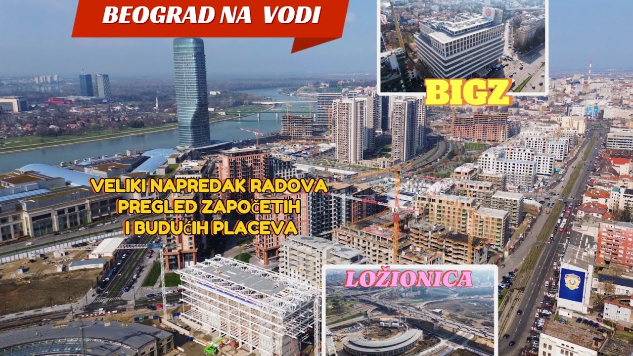 Beograd na vodi,Promenada,Kula Beograd,Ložionica,Bigz,Sajam,deo sa radovima i Projektima