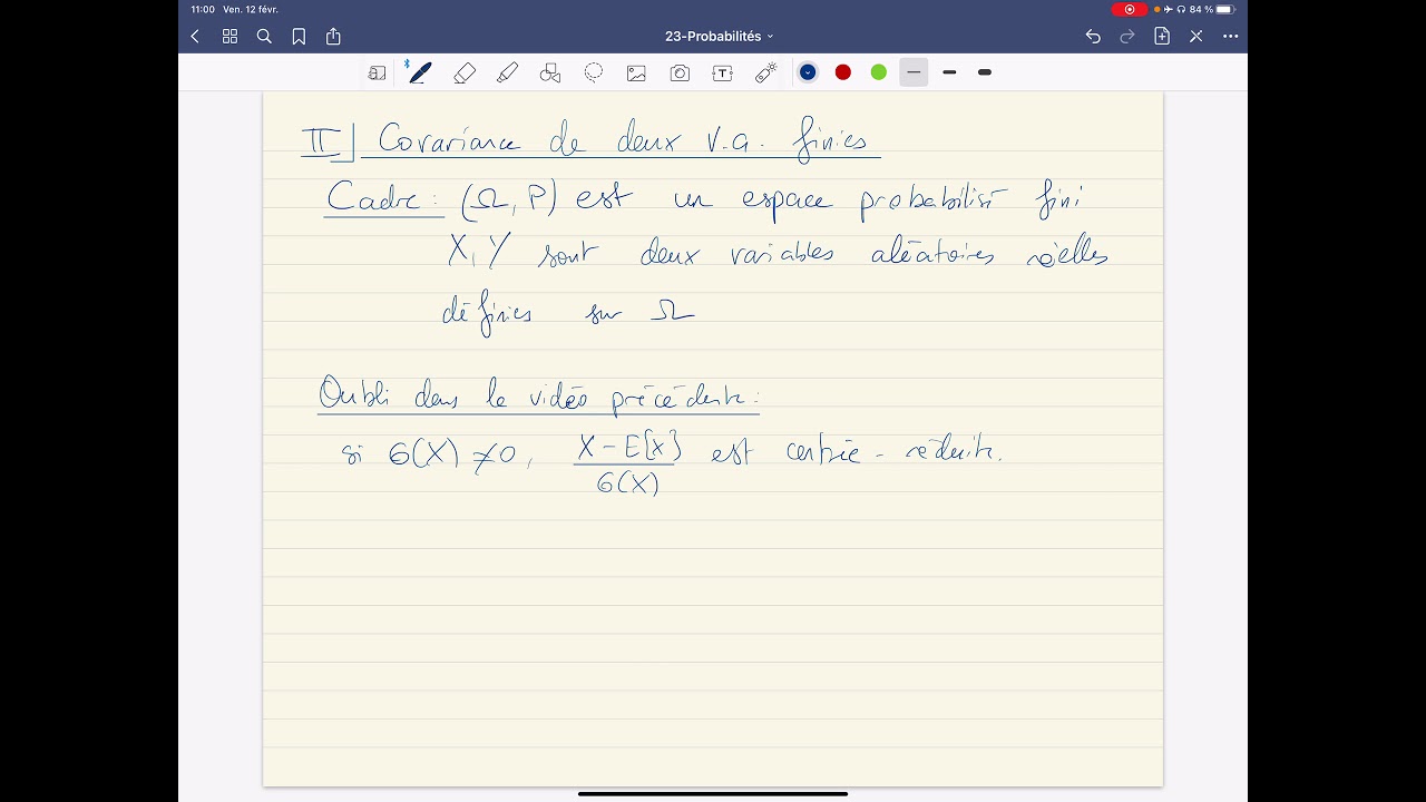 Covariance de deux variables aléatoires finies