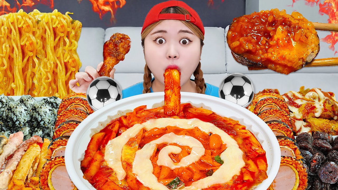 MUKBANG! Convenience Store Food: острая лапша, жареная курица от HIU 하이유