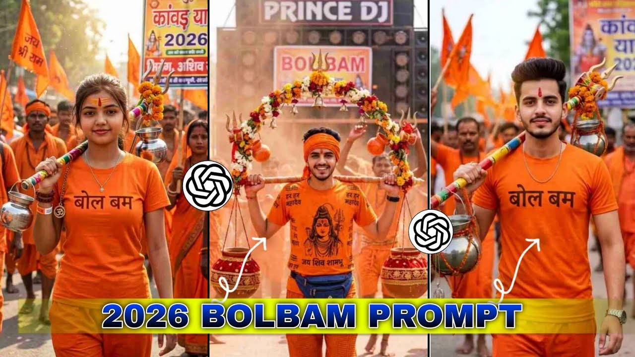 !! 2026 Bolbam Photo Editing Prompt 🤯 | Realistic Kanwar Yatra AI Images !! 100% Real Face