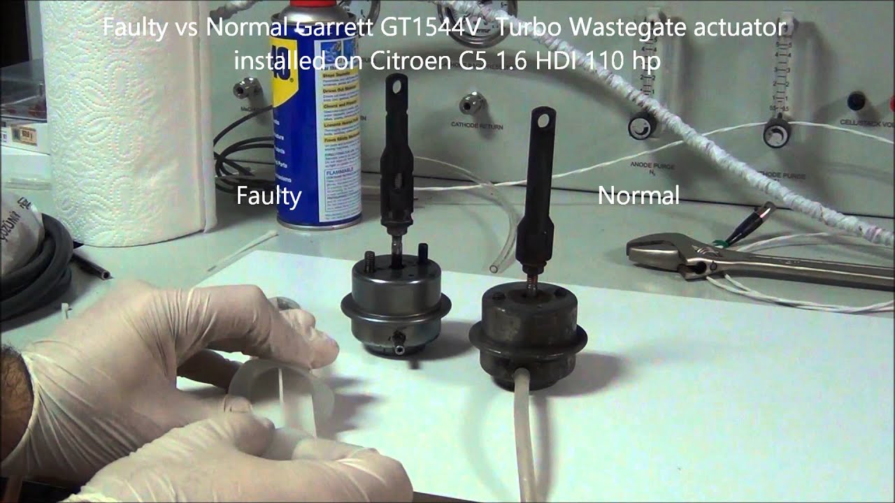 Faulty vs Normal Garrett GT1544V  Turbo Wastegate actuator installed on Citroen C5 1.6 HDI 110 hp
