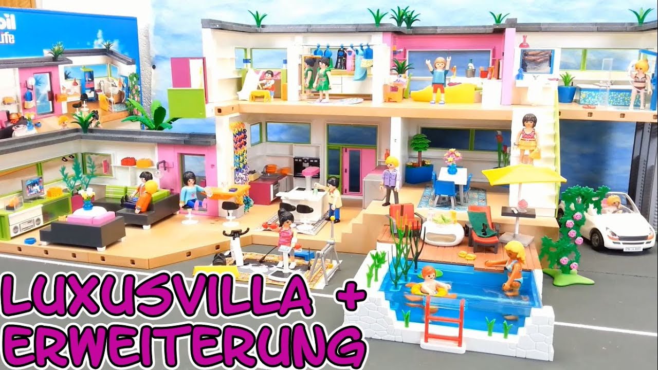 Playmobil riesige Luxusvilla komplett mit Erweiterung seratus1 5574 deutsch