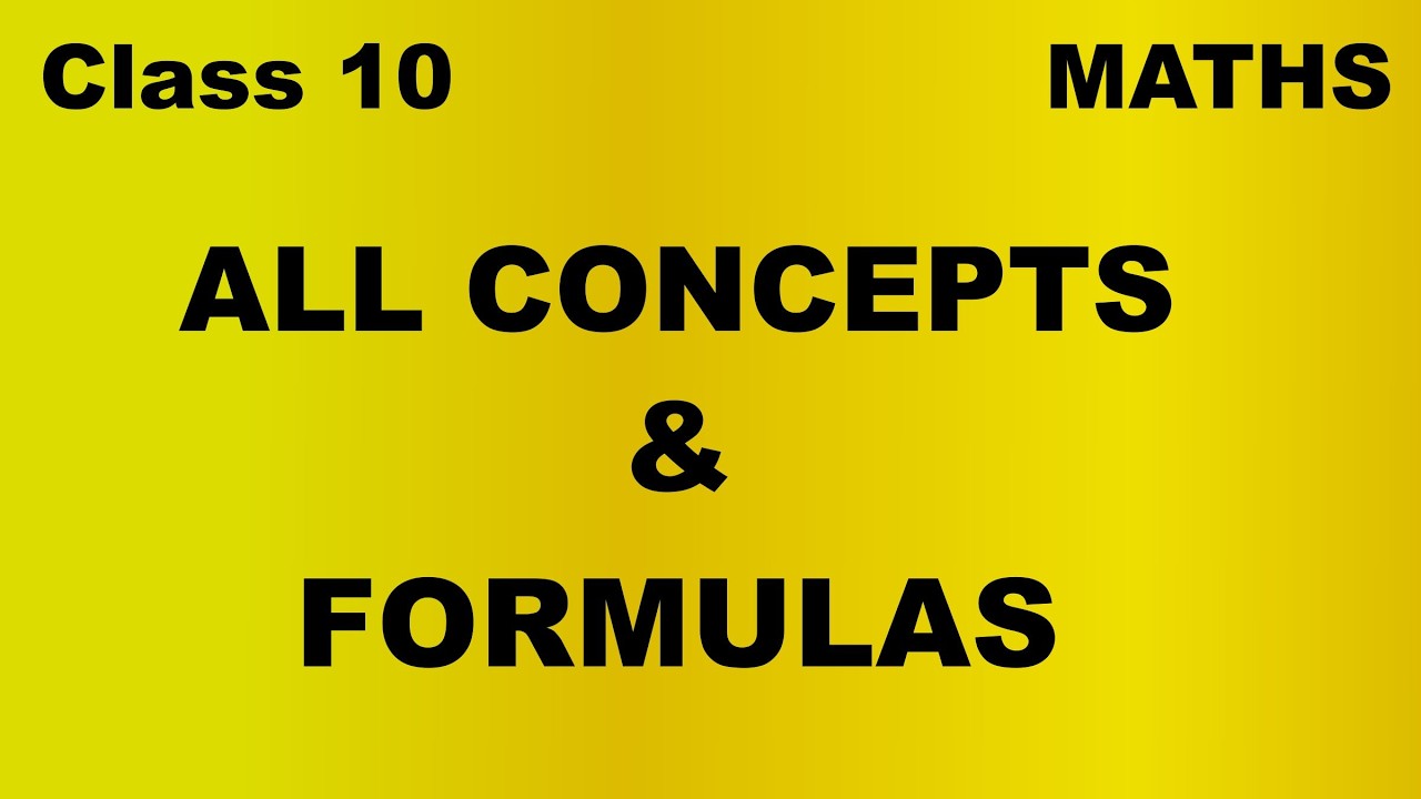 All Concepts & Formulas | Class 10 Maths | Complete Revision Before Board Exam