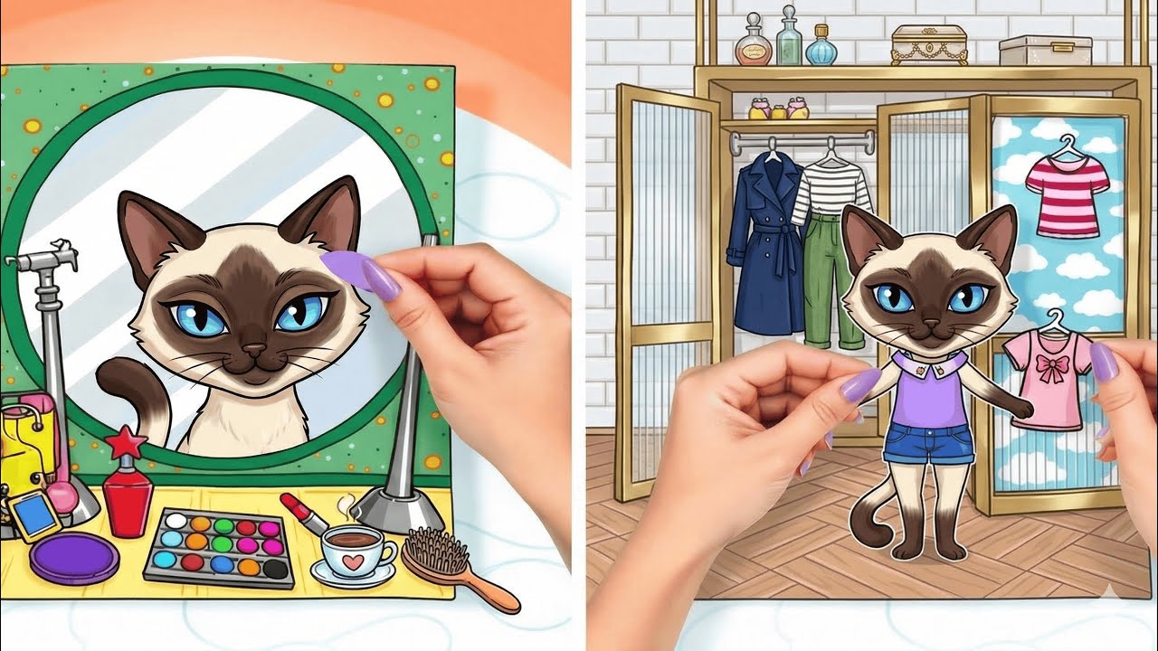 La casa per gatti più carina di sempre! 🏠🐱 DIY gattino di carta & mini mobili