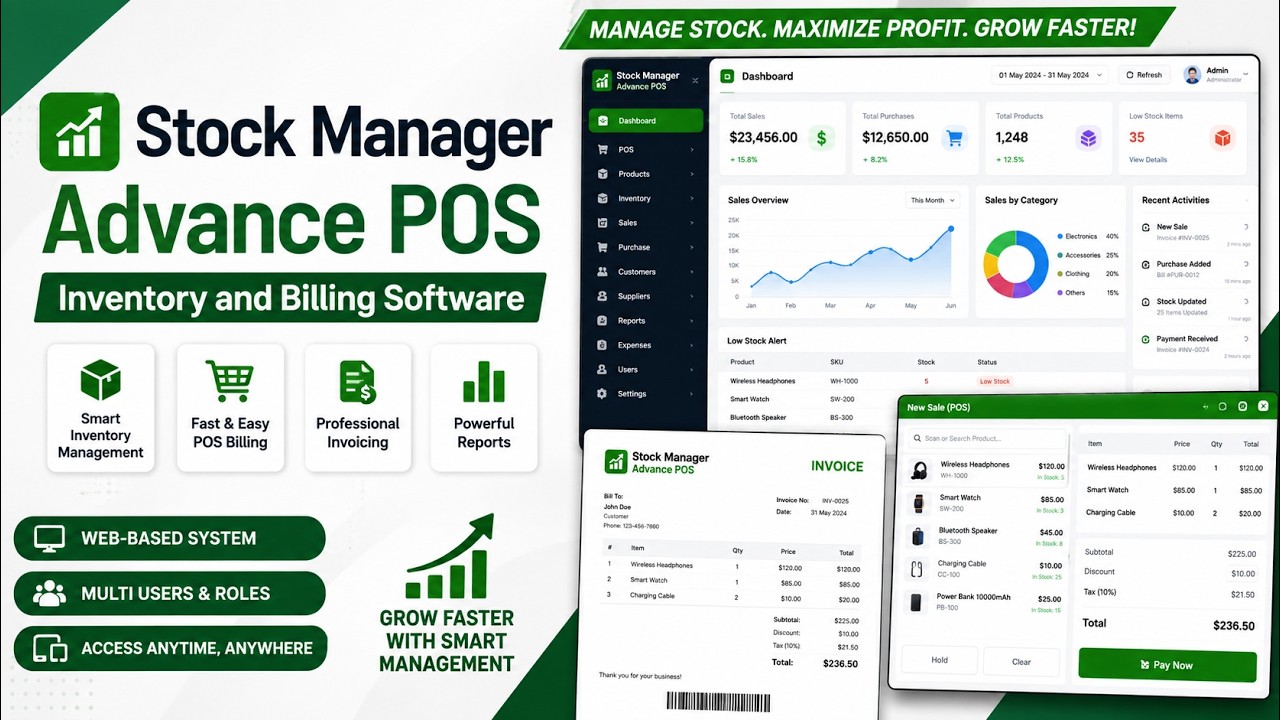 Stock Manager Advance POS Inventory and Billing Software with All Modules Complete Guide