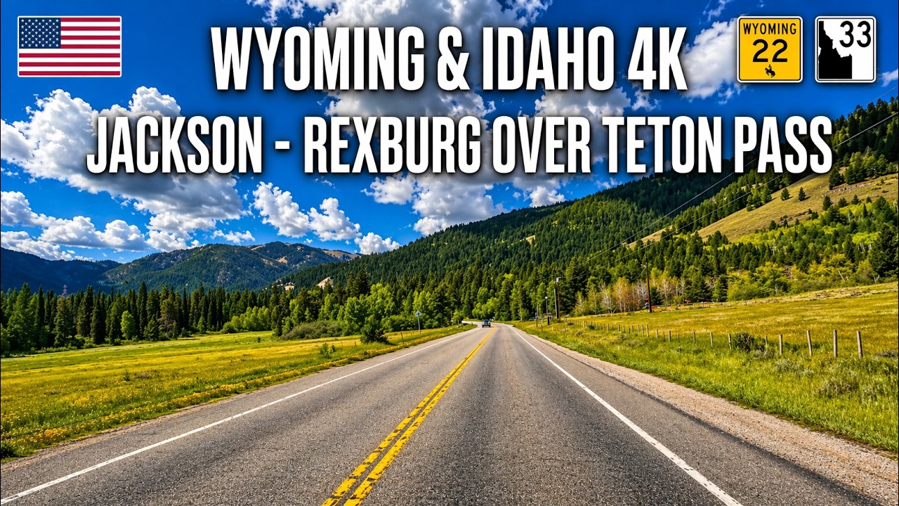 RV driving over Teton Pass Wyoming to Idaho Jackson to Rexburg