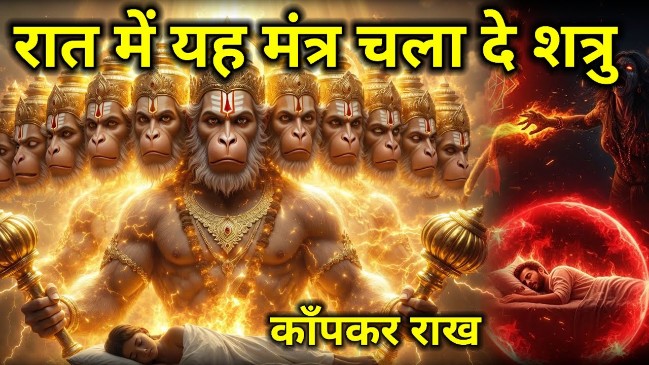 11 मुखी हनुमान रात्रि प्रचंड ज्वालामुखी मंत्रःशत्रु संहारक उल्टारी तांत्रिक साधना | #hanumanmantra 