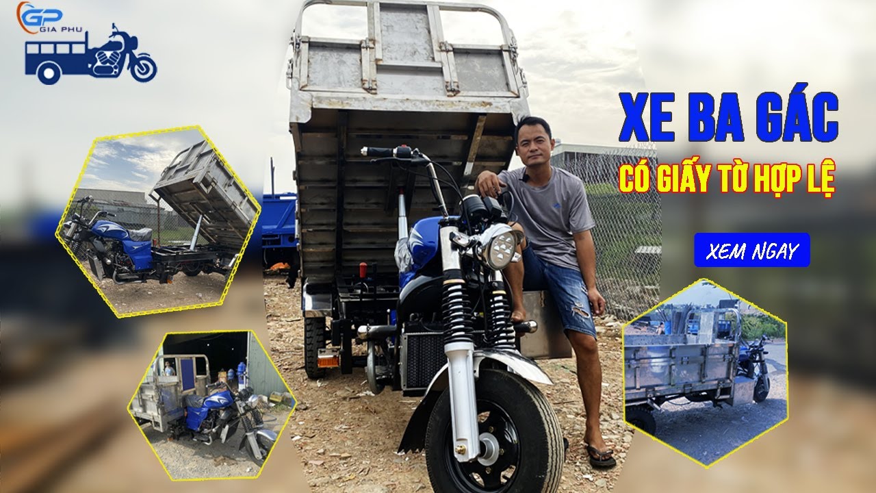 Xe ba gác có giấy tờ hợp lệ giá bao nhiêu, xe ba gác có ben Gia Phú